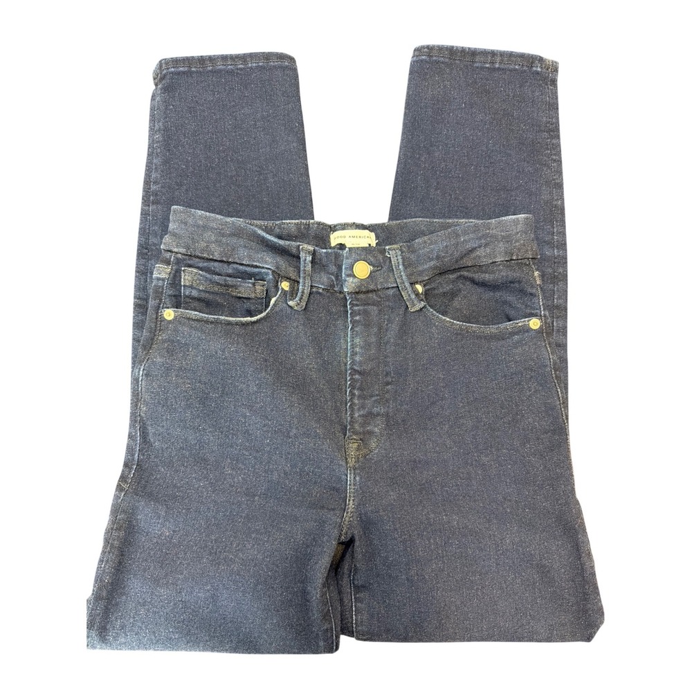 Good American‎ 6-12 High Rise Straight Leg Stretch Denim Blue Jeans